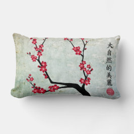 Rote Kirschblüte drei Kunst 'Geschenk des Lebens' Lendenkissen