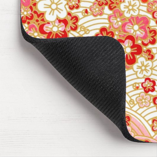 Rote Kirschblüte Mousepad (Ecke)