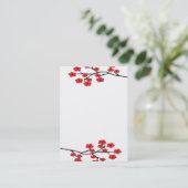 Rote Kirschblüten-Visitenkarte Visitenkarte (Stehend Vorderseite)