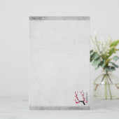 Rote Kirsche Blüte drei Kunst "Geschenk des Lebens Briefpapier (Stehend Vorderseite)