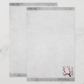 Rote Kirsche Blüte drei Kunst "Geschenk des Lebens Briefpapier (Vorne/Hinten)