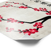 Rote Kirsche Blüte drei Kunst "Geschenk des Lebens Fotodruck (Ecke)