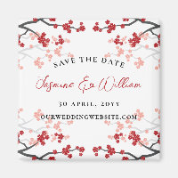 Rote Kirsche Blüten Sakura Blume Save the Date