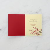 Rote Kirsche Blüten Sakura Ein perfektes Wochenend Dankeskarte (Innenseite)