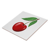 Rote Kirsche Frucht Fliese (Seite)