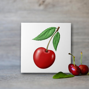 Rote Kirsche Frucht Fliese