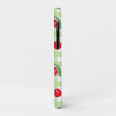 Rote Kirsche Frucht Grüne Blätter Pastell Holzfäll Case-Mate iPhone Hülle (Hinten/Links)