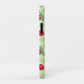 Rote Kirsche Frucht Grüne Blätter Pastell Holzfäll Case-Mate iPhone Hülle (Hinten/Rechts)