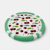 Rote Kirsche, Kirschenmuster, Blätter, Frucht Pokerchips (Einzeln)