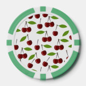 Rote Kirsche, Kirschenmuster, Blätter, Frucht Pokerchips (Vorderseite)