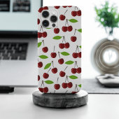 Rote Kirsche, Kirschmuster, Blätter, Frucht iPhone Hülle