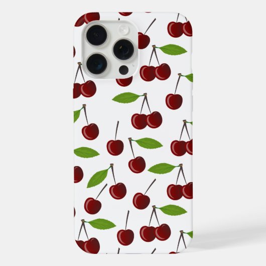 Rote Kirsche, Kirschmuster, Blätter, Frucht iPhone Hülle (Rückseite)