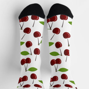 Rote Kirsche, Kirschmuster, Blätter, Frucht Socken