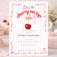 Rote Kirsche oben Rosa Schleife Kirschen Baby Show