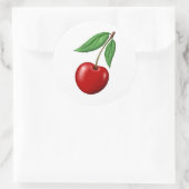 Rote Kirsche Runder Aufkleber (Tasche)