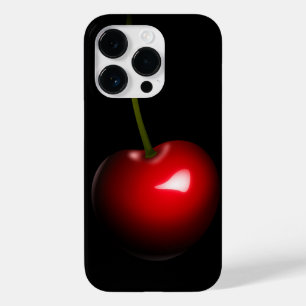 Rote Kirsche Schwarzes iPhone Case - Benutzerdefin