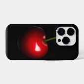 Rote Kirsche Schwarzes iPhone Case - Benutzerdefin Hülle (Rückseite (Horizontal))