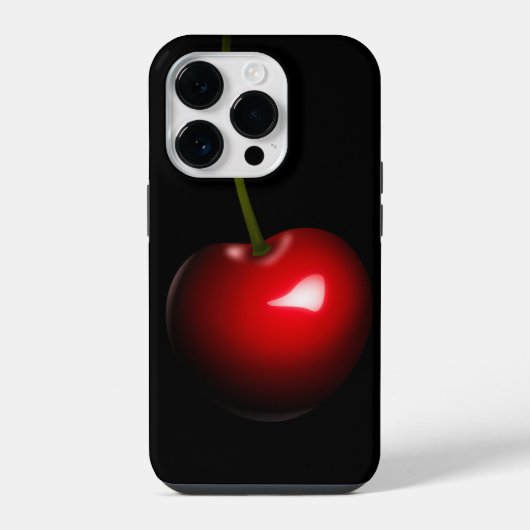 Rote Kirsche Schwarzes iPhone Case - Benutzerdefin Hülle (Rückseite)