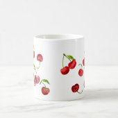 Rote Kirschen Aquarellkirsche Kaffeetasse (Mittel)