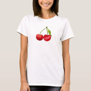 Rote Kirschen Aquarellkirsche T-Shirt