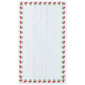 Rote Kirschen auf blauen Streifen Grafikmuster Tischdecke (Vorderseite)