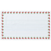 Rote Kirschen auf blauen Streifen Grafikmuster Tischdecke (Vorderseite (Horizontal))