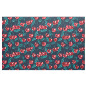 Rote Kirschen auf dunkelblau Stoff (Yard (91,4 cm))