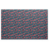 Rote Kirschen auf dunkelblau Stoff (Yard (91,4 cm))
