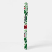 Rote Kirschen auf hellgrünem Gingham iPhone Hülle (Rechte Seite)