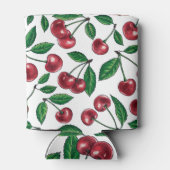 Rote Kirschen auf Weiß Dosenkühler (Rückseite)