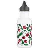 Rote Kirschen auf Weiß Edelstahlflasche (Links)