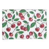 Rote Kirschen auf Weiß Kissenbezug (Vorderseite-Rechts)
