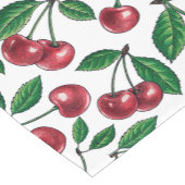 Rote Kirschen auf Weiß Kurzer Tischläufer (Ecke)