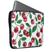 Rote Kirschen auf Weiß Laptopschutzhülle (Vorne Rechts)