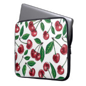 Rote Kirschen auf Weiß Laptopschutzhülle (Vorderseite Links)