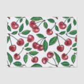 Rote Kirschen auf Weiß Seidenpapier (Vorderseite)