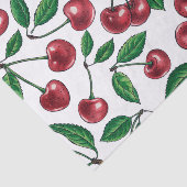 Rote Kirschen auf Weiß Seidenpapier (Ausschnitt)