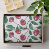 Rote Kirschen auf Weiß Seidenpapier (Geschenk)