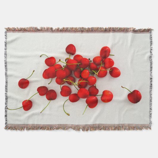 Rote Kirschen auf weißer Seite Decke (Vorderseite)