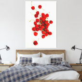 Rote Kirschen auf weißer Seite Leinwanddruck (Insitu (Schlafzimmer))