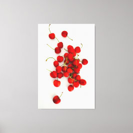 Rote Kirschen auf weißer Seite Leinwanddruck