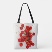 Rote Kirschen auf weißer Seite Tasche (Rückseite)
