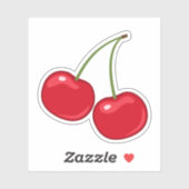 Rote Kirschen Aufkleber (Blatt)