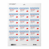 Rote Kirschen aus Blaugingham-Land Rücksendeadress Adressaufkleber (Vorne)