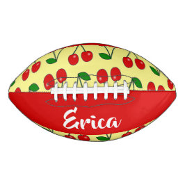 Rote Kirschen aus individuelle Name auf Gelb Football