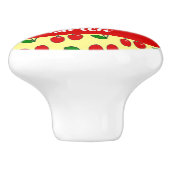 Rote Kirschen aus individuelle Name auf Gelb Keramikknauf (Seitenansicht)