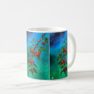Rote Kirschen bei Sommerdämmerung Gemälde von Alfr Kaffeetasse
