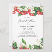 Rote Kirschen Brautparty Garland Einladung (Vorderseite)