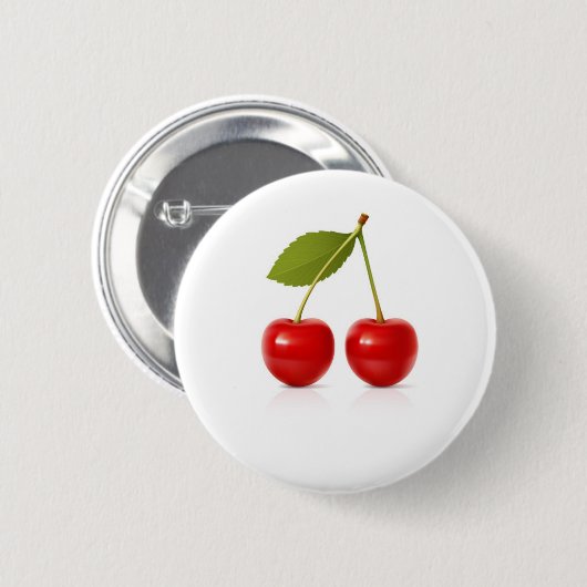 Rote Kirschen Button (Vorne & Hinten)