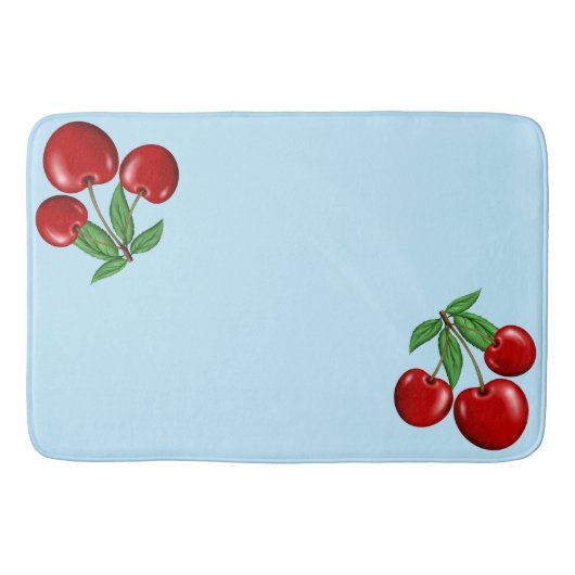 Rote Kirschen Design individuell anpassbar Badematte (Vorderseite)